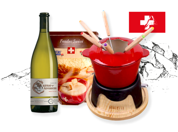 swiss fondue pack raclette friends party melting cheese