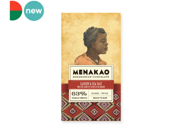 Chocolate Bar, Dark Cashew & Sea Salt (63% Cocoa)
