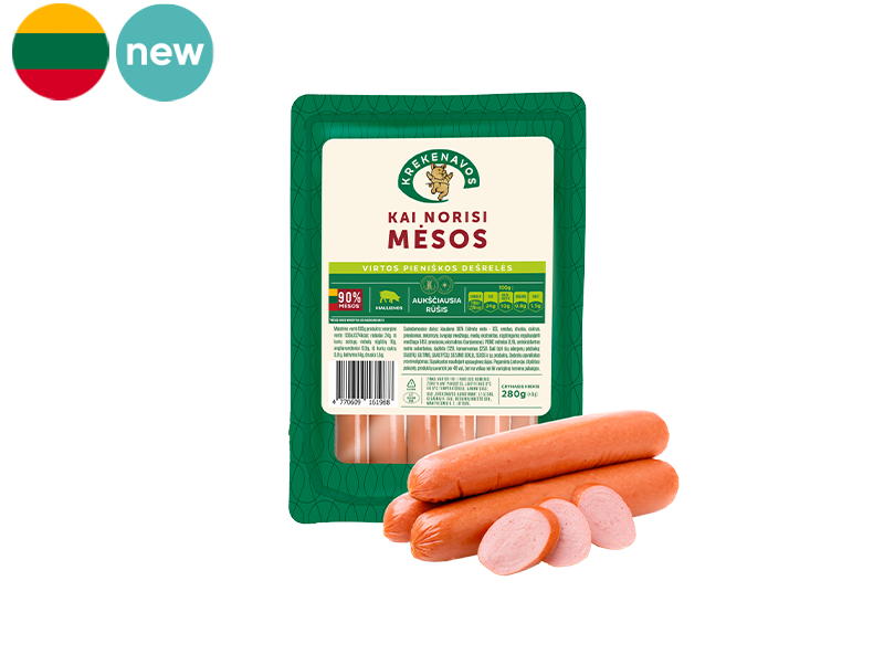 Sausage Small, Kai Norisi Mesos, Cooked, Highest Grade