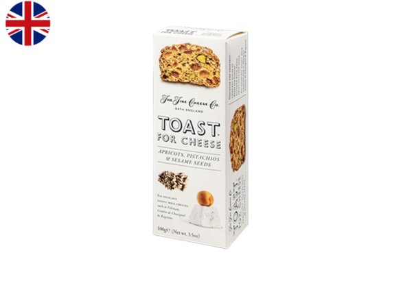 Toasts with Apricots, Pistachios and Sesame Seeds