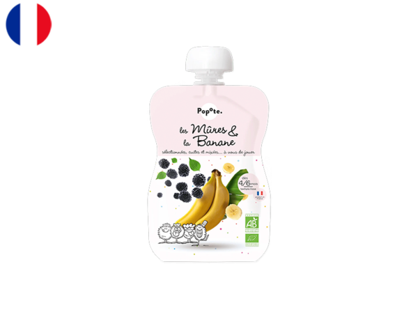 Fruit Blackberries and Banana Popote (x3, Discount Pack)