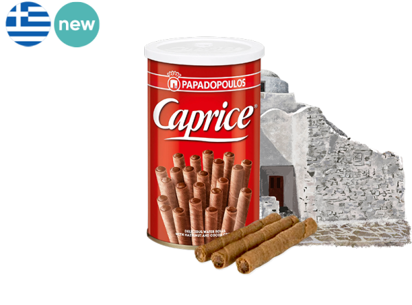 Cocoa Hazelnut Wafer Rolls, Caprice Classic