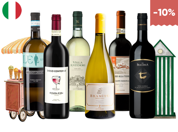 Italy Wine Discovery Box (3 Red, 3 White, -10%)