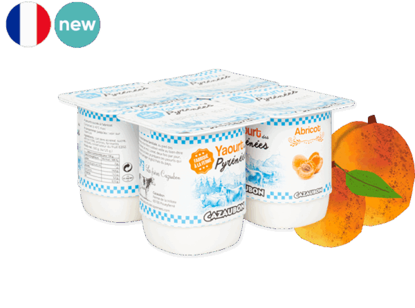 Farm Yogurt from Pyrénées, Apricots (x4)